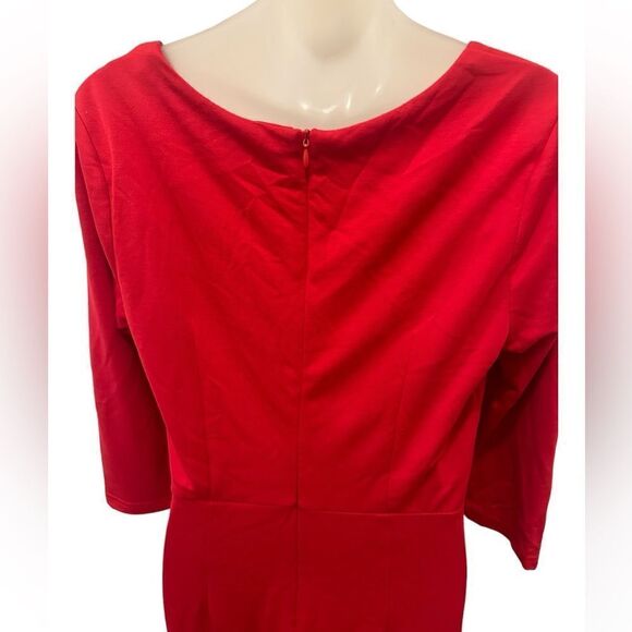 Newdow Classic Collection Red Cocktail Boutique Fitted Dress Large L NWT - Picture 7 of 8
